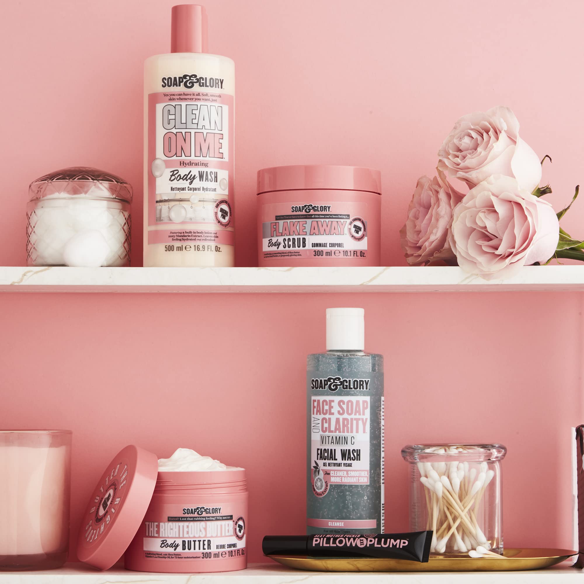 Soap & Glory Vitamin C Brightening Facial Cleanser bottle back shows vitamin C benefits