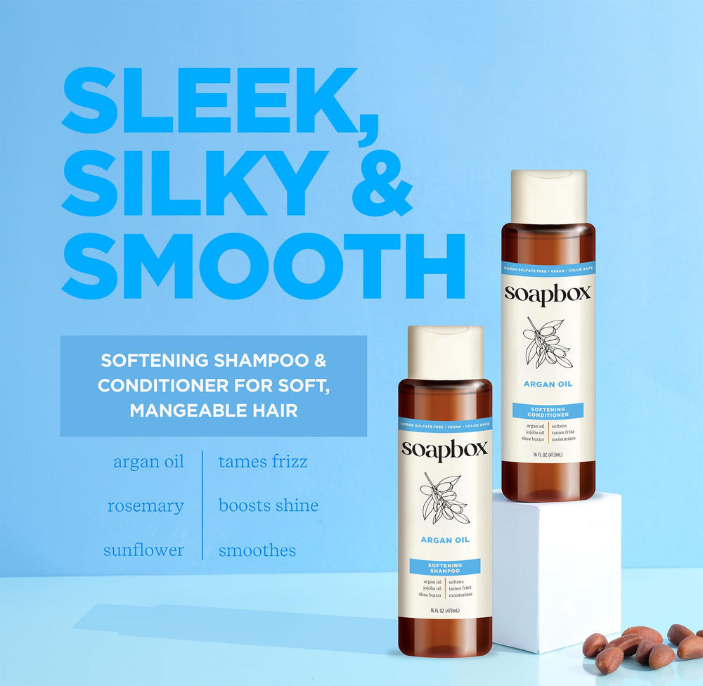 Soapbox Argan Duo Pack image showing two 1-liter bottles.