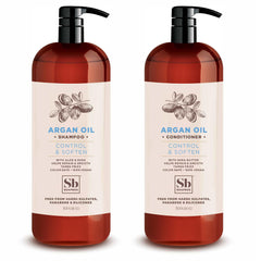 Soapbox Argan Shampoo bottle with color-safe vegan formula on display.