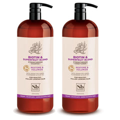 Soapbox Biotin Shampoo front view showing nourishing ingredients for hair health.