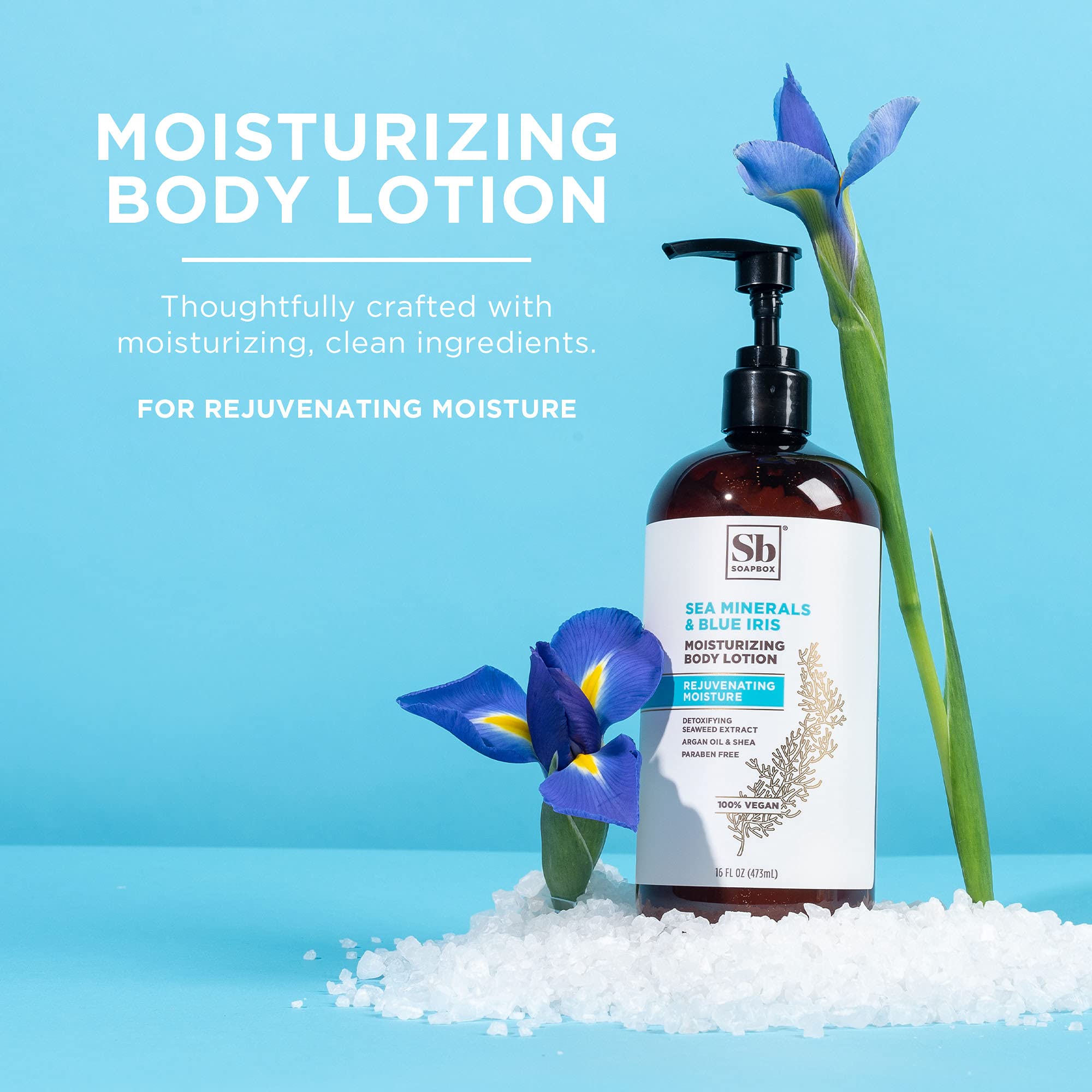 Soapbox body lotion seaweed-detox jar hints refreshing feel and nourished skin.