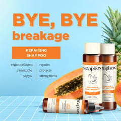 Soapbox Collagen Shampoo pump shows easy, controlled application