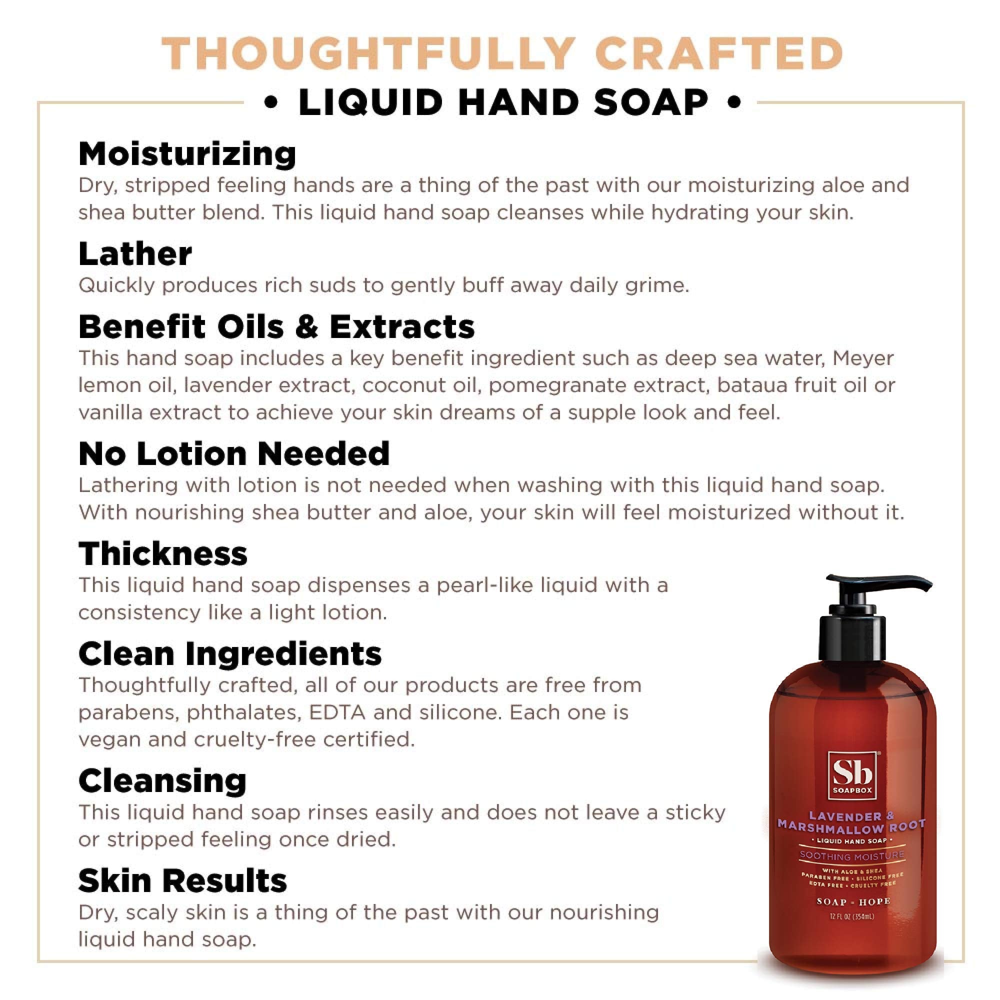 Soapbox lavender-marshmallow-hand-soap lather demo with thick foam rinsing clean