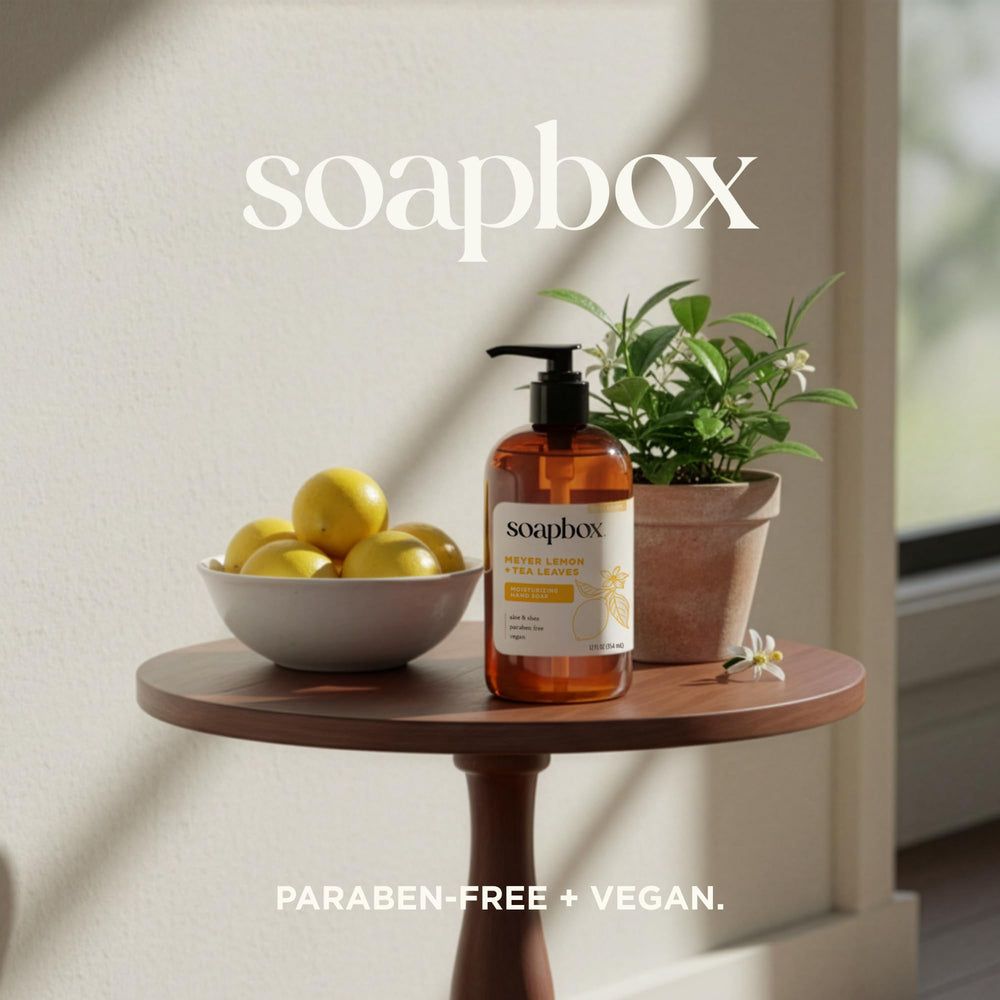 Soapbox triple-pack display suitable for gifting and everyday use.