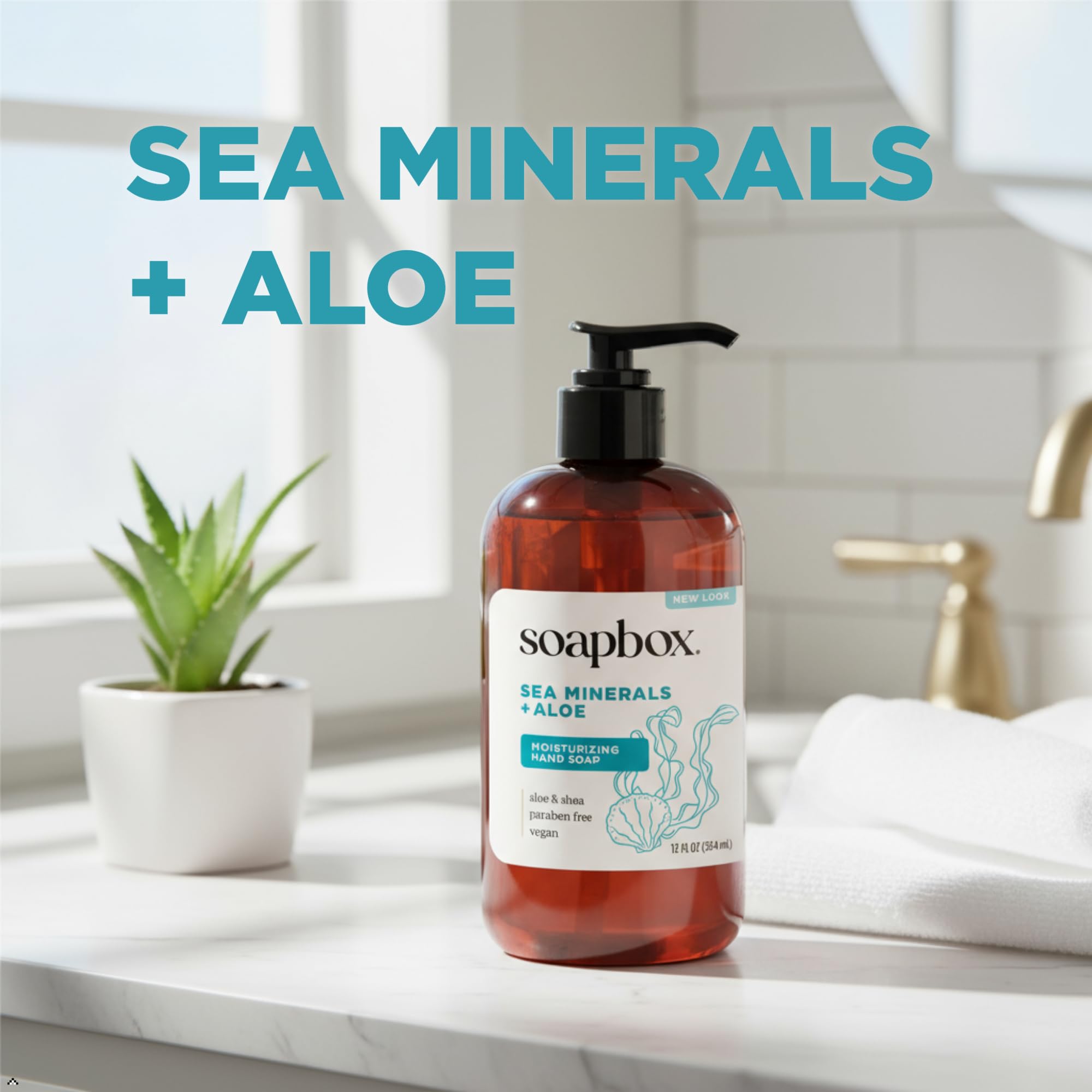 Soapbox Sea Minerals & Aloe rich lather massaging hands after washing for hydration