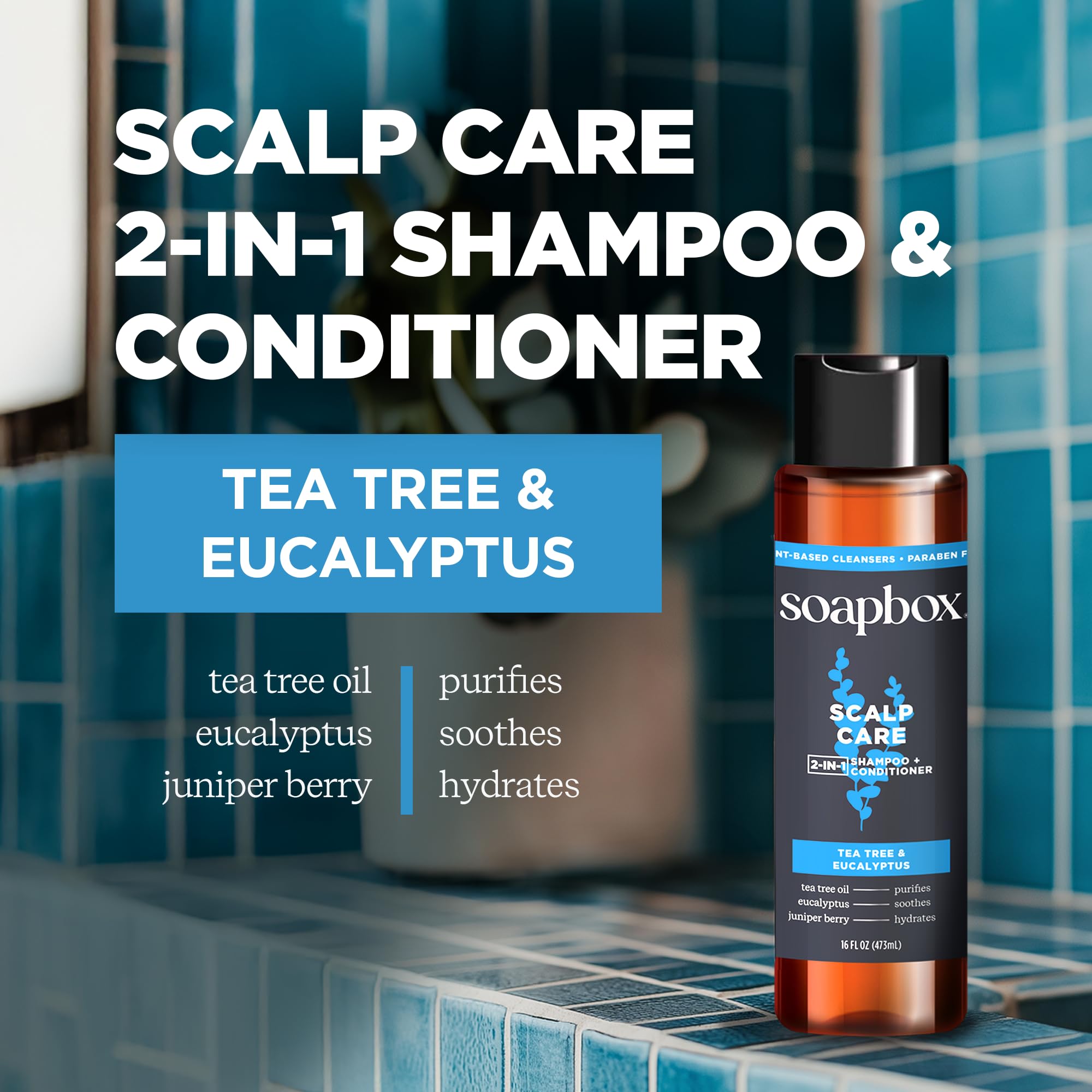 Soapbox Men's 2in1 shampoo-lather showcasing convenient cleansing in one step.