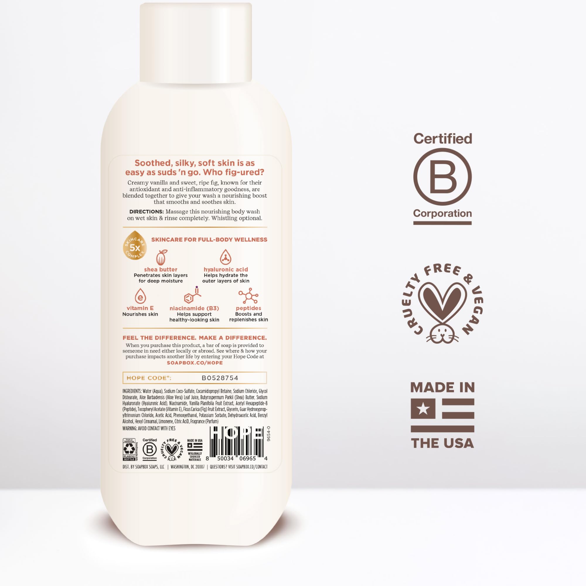 Soapbox shower routine scene, morning cleanse with vanilla-fig aroma