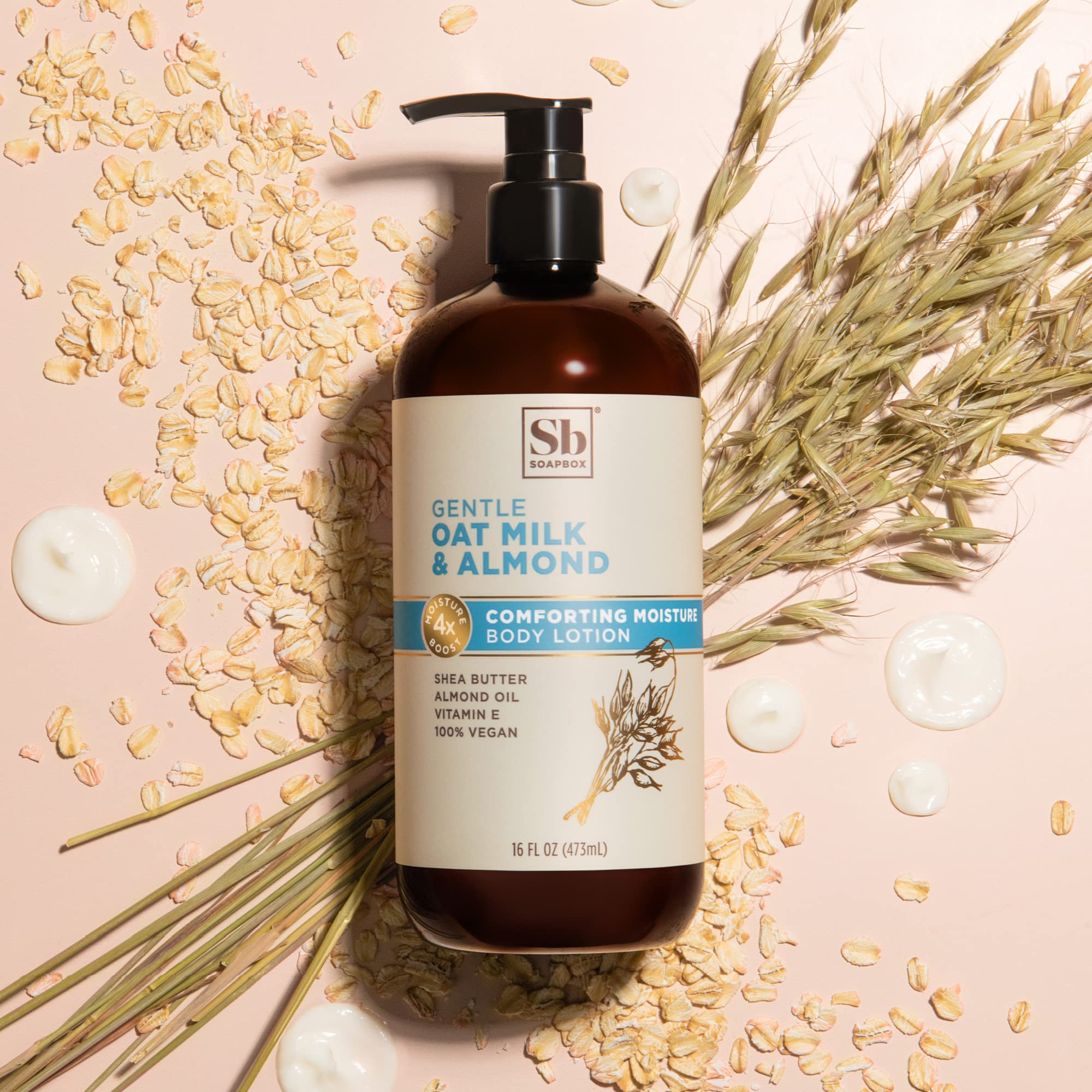 Soapbox Oat Milk & Chai Lotion vegan cruelty-free label visible