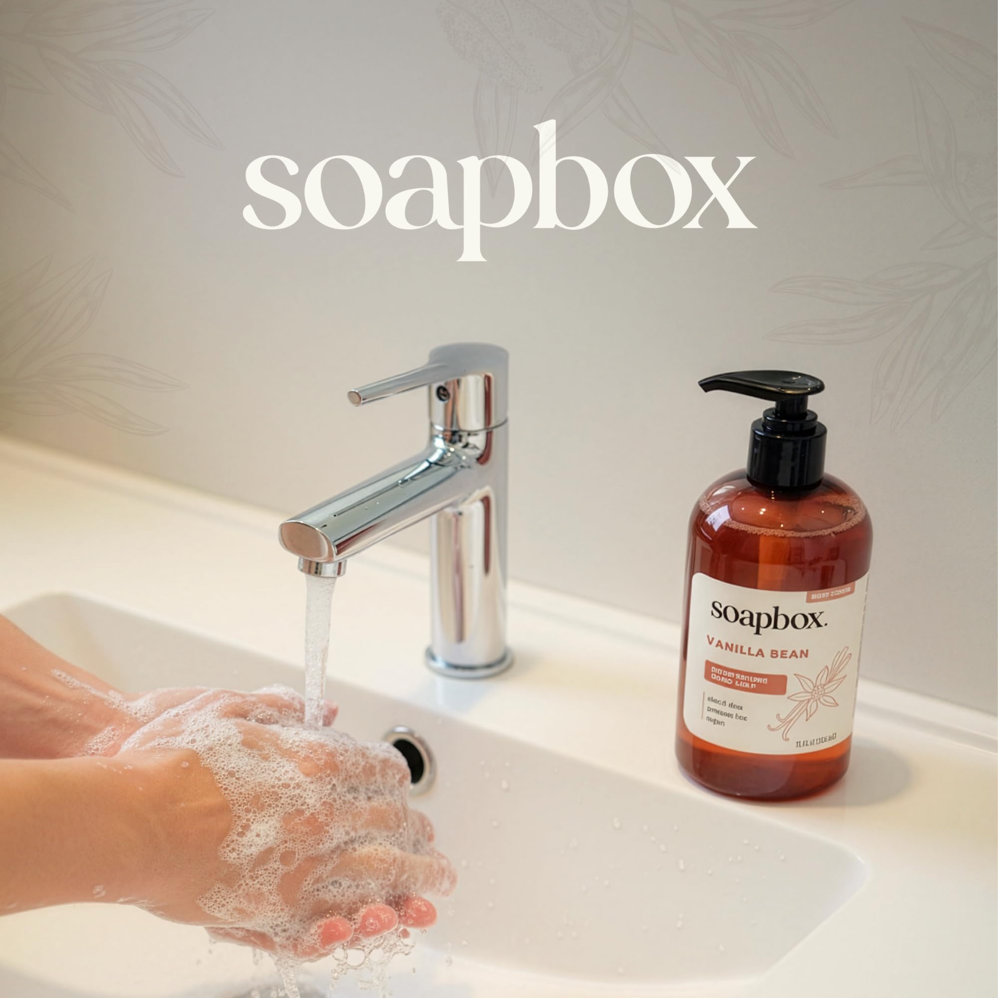 Soapbox Vanilla & Lily Blossom label emphasizes vegan and cruelty-free credentials.
