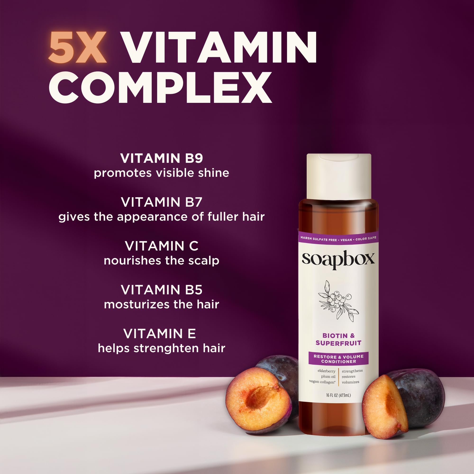 Soapbox Vegan Collagen Elderberry Plum Oil image highlights nourishing plant‑based blend.