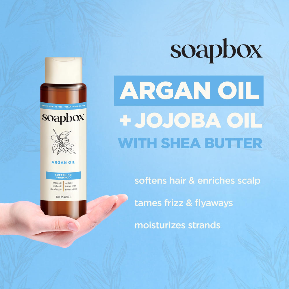 Soapbox Volumizing Shampoo pump demonstrating easy dispensing and rich lather.