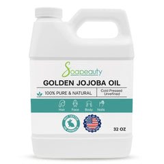 Soapeauty Golden Jojoba Oil bottle closeup for pure skin hydration