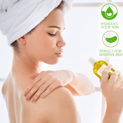 Soapeauty Golden Jojoba Oil being poured shows quick absorption