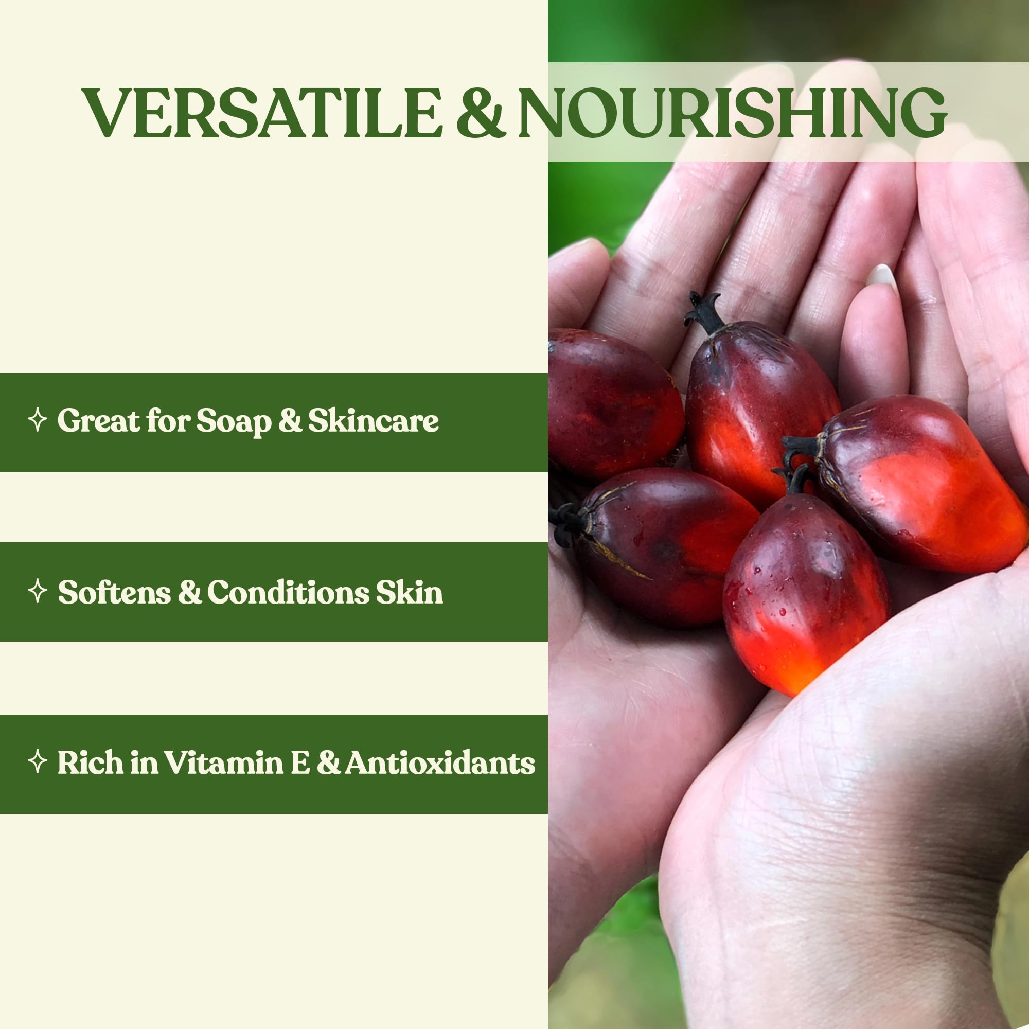 Soapeauty Palm Oil RBD pouring oil demonstrates smooth base for creams.