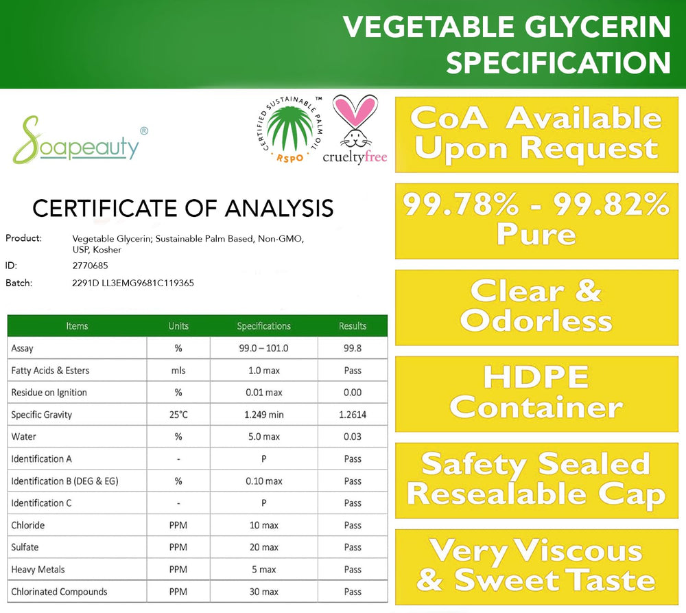Soapeauty glycerin pour illustrating moisture retention for skincare and hair care