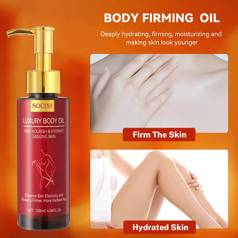 SOCINI body firming oil on damp skin enhances absorption and hydration