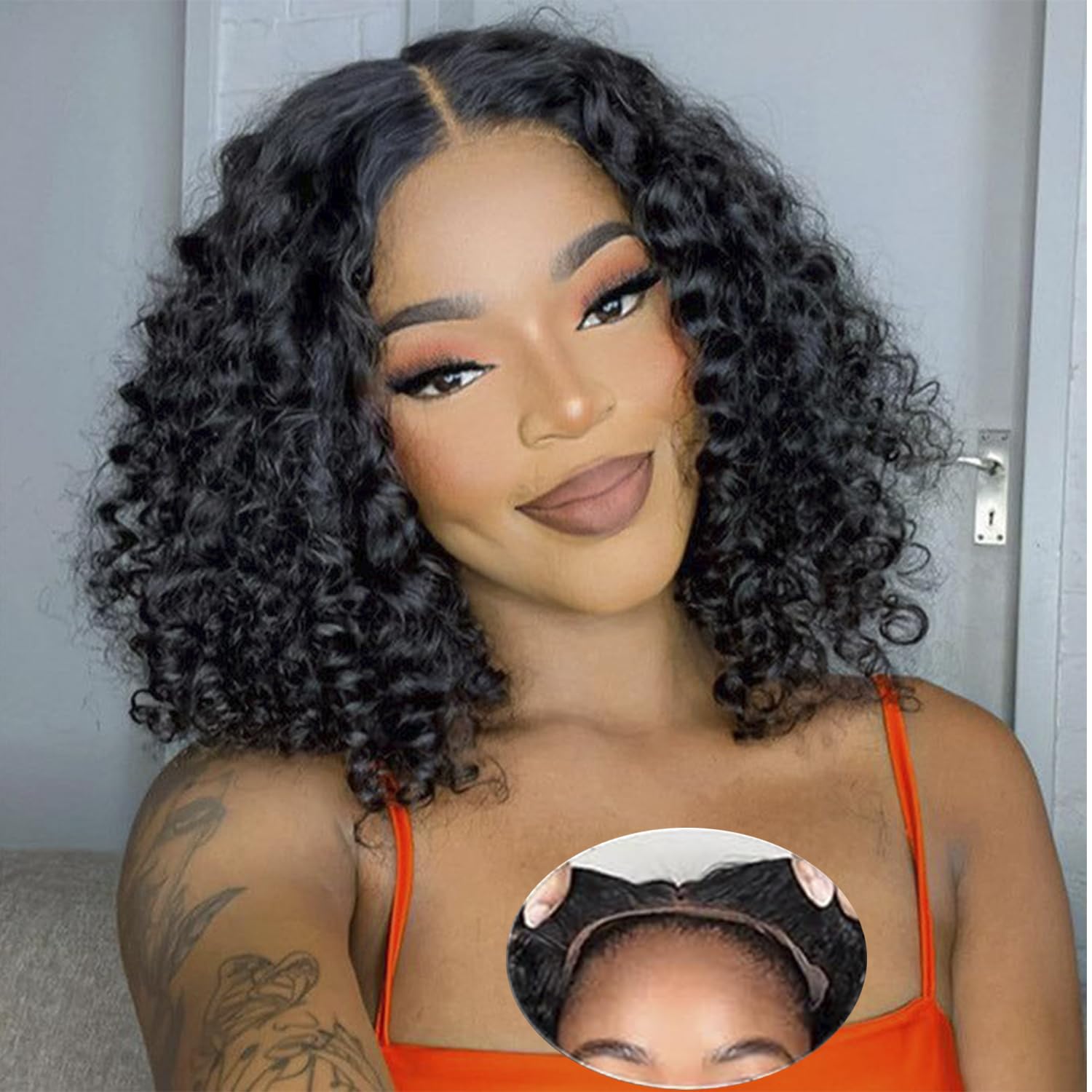 SODLIS wear and go glueless bob wig front view offers quick, tool-free styling