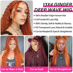SOEZ ginger wig with bleached knots ready for quick customization and smoother bleaching.