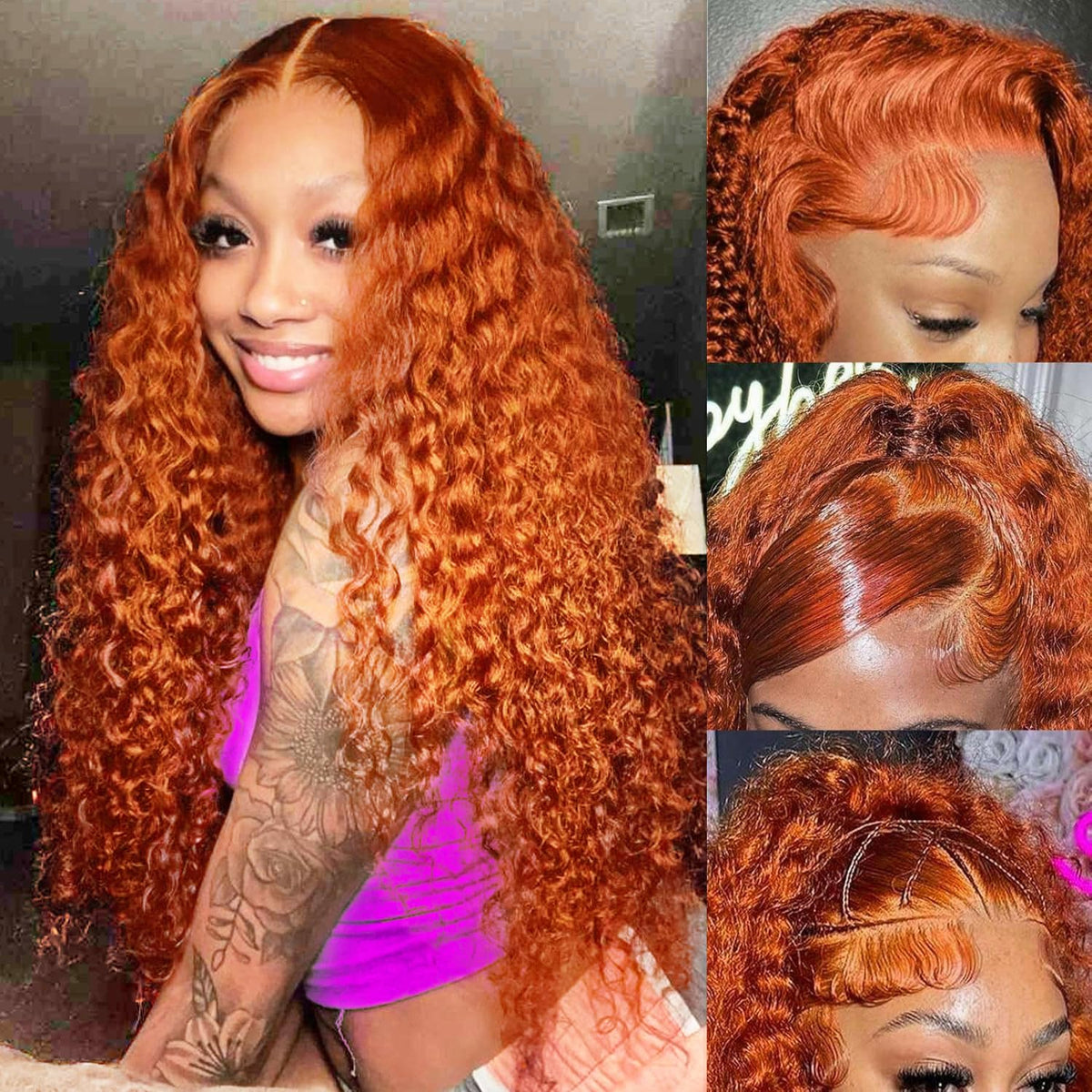 SOEZ ginger deep wave lace front wig with 13x4 shows natural part for versatile everyday styling.