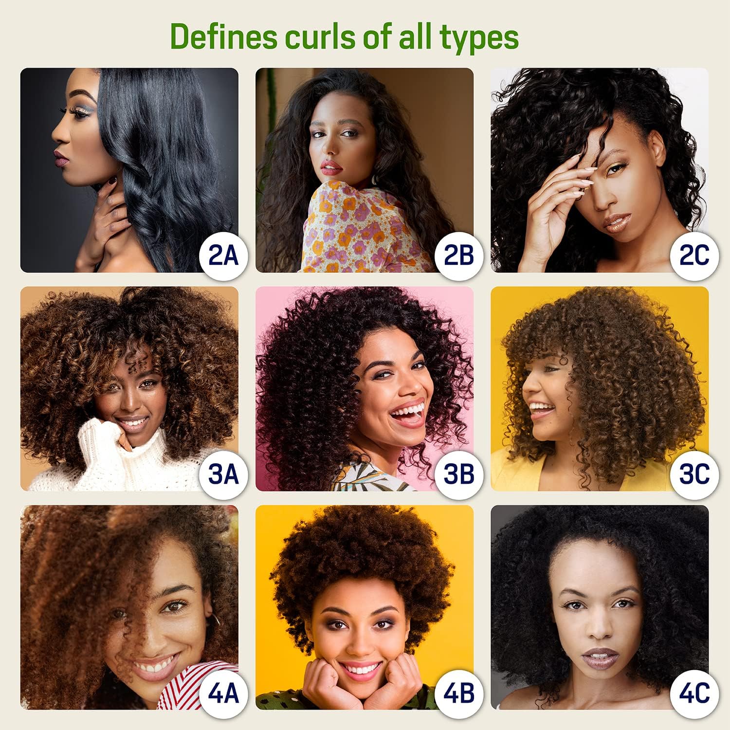 SOF N' FREE all hair types curls showcased for healthy definition.