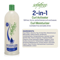 SOF N' FREE curl activator cream texture for defined soft curls.