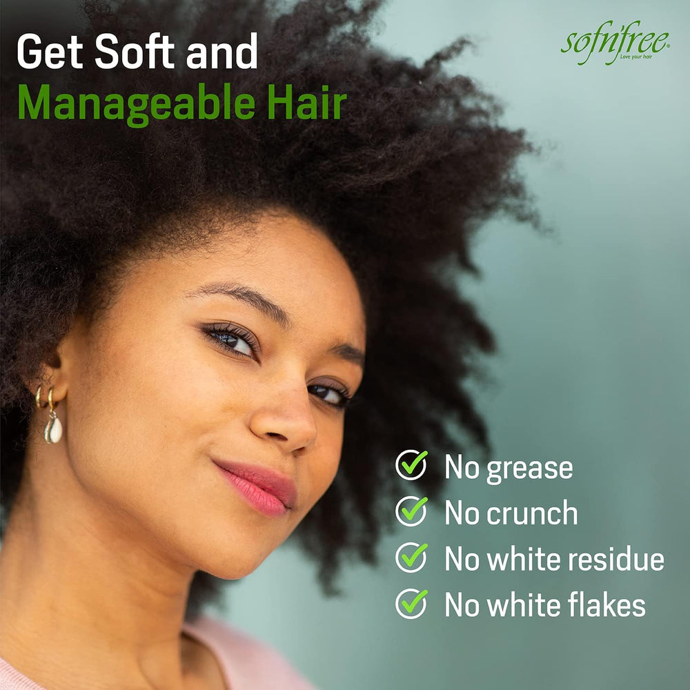 SOF N' FREE waves with natural shine and bounce on styled hair.