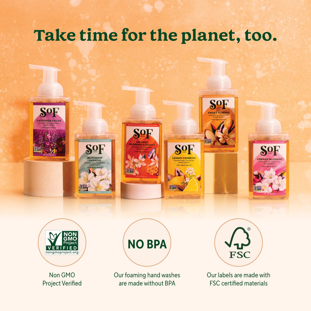 SoF vegan and non-GMO formulation highlights clean, ethical skincare choices.