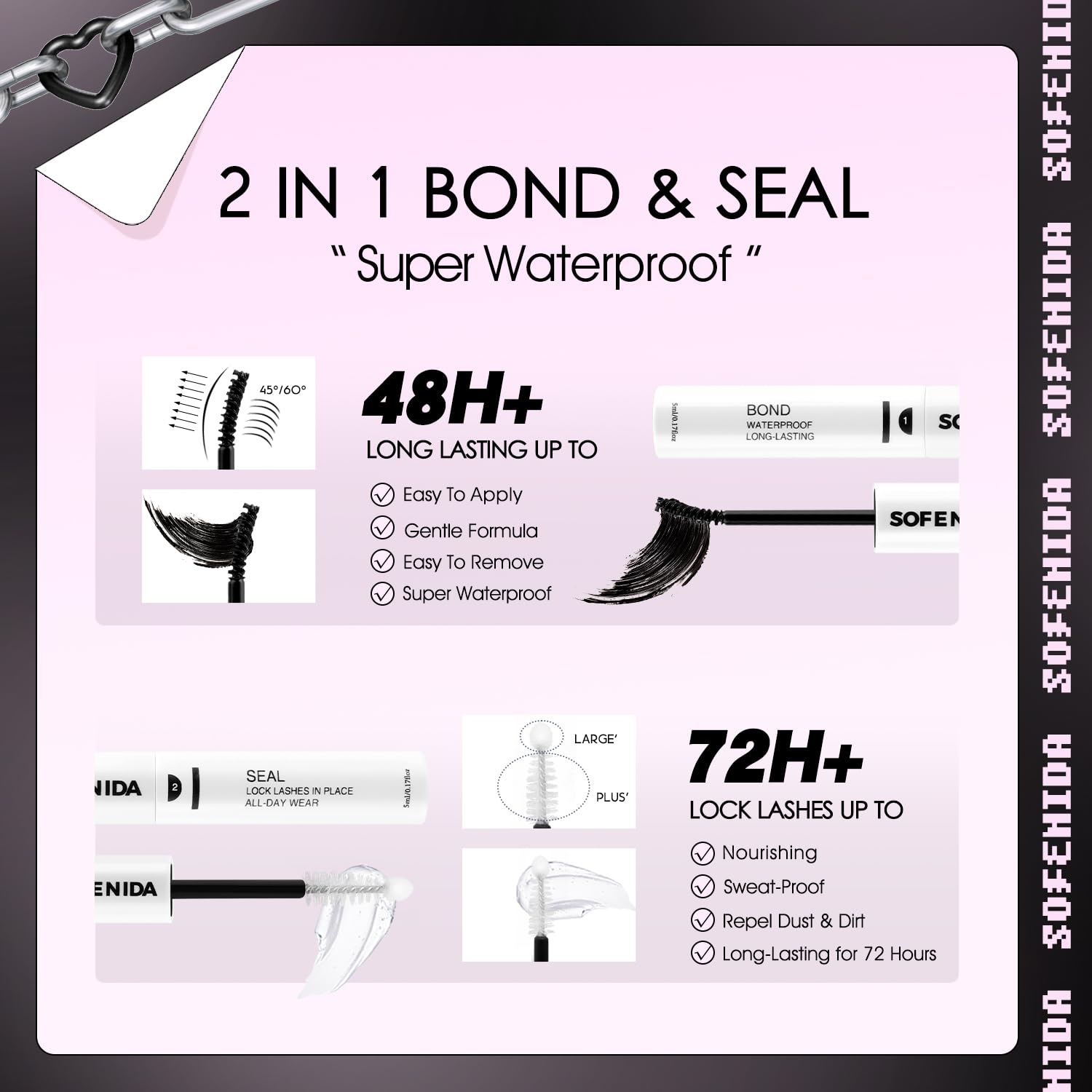 SOFENIDA DIY lash kit supports beginners learning easy at-home application.