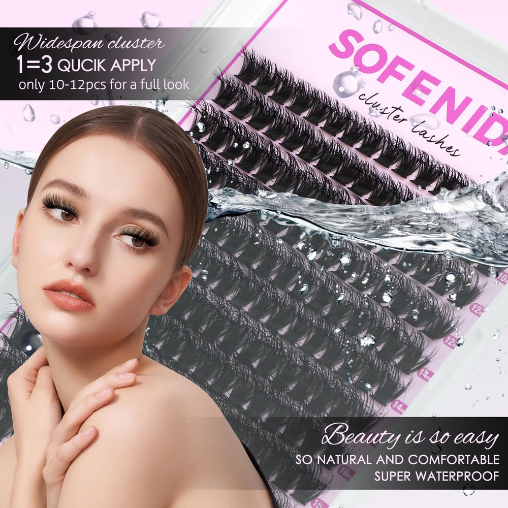 SOFENIDA wispy clusters feel gentle on lids with a 3D volumizing effect.