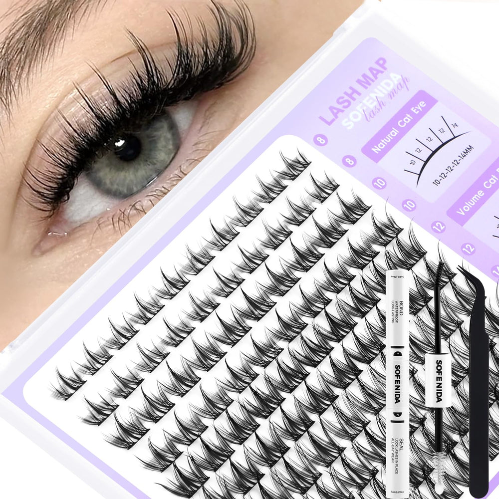 SOFENIDA natural manga clusters closeup with dense tapered ends for fluttery volume.