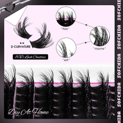 SOFENIDA 80D D-curvature cluster lashes deliver natural drama and defined eyes.