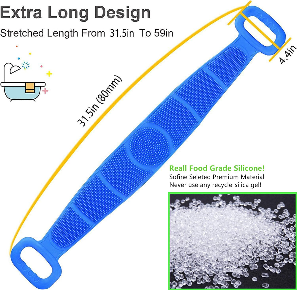 Sofine ergonomic handle provides comfortable grip during shower sessions.