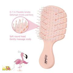 Sofmild mini detangler brush pocket-size design enables quick on-the-go detangling