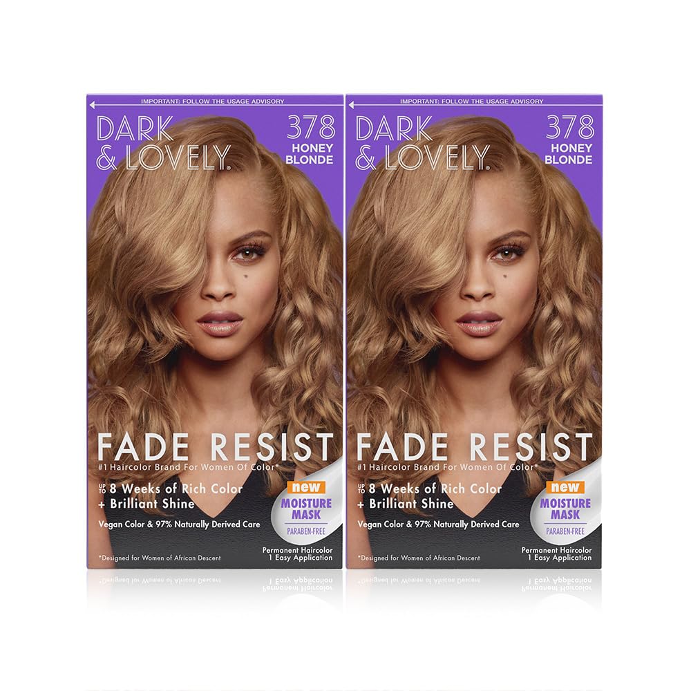 SoftSheen Dark and Lovely Honey Blonde bottle for vibrant, lasting color