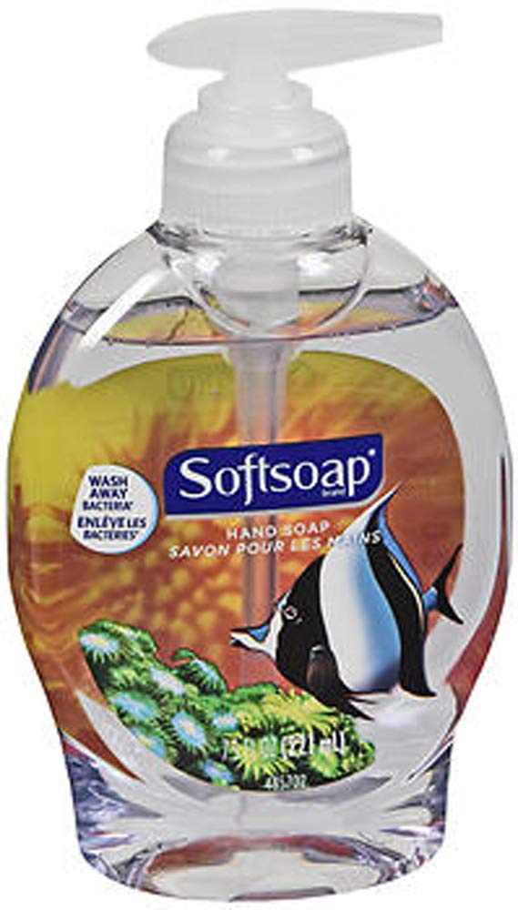 Softsoap liquid hand soap bottle highlighting daily hygiene and gentle cleansing.