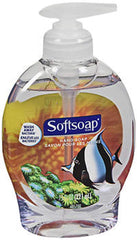 Softsoap liquid hand soap bottle highlighting daily hygiene and gentle cleansing.