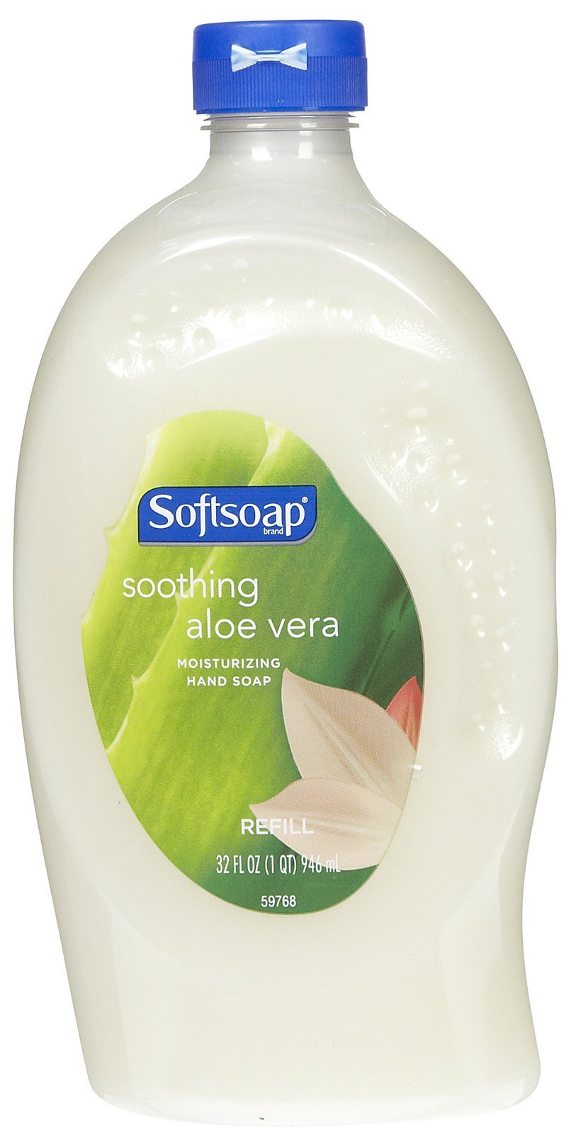 Softsoap Moisturizing Hand Soap Refill Aloe Vera pouring demonstrates easy, mess-free top-off.