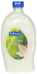 Softsoap Moisturizing Hand Soap Refill Aloe Vera pouring demonstrates easy, mess-free top-off.