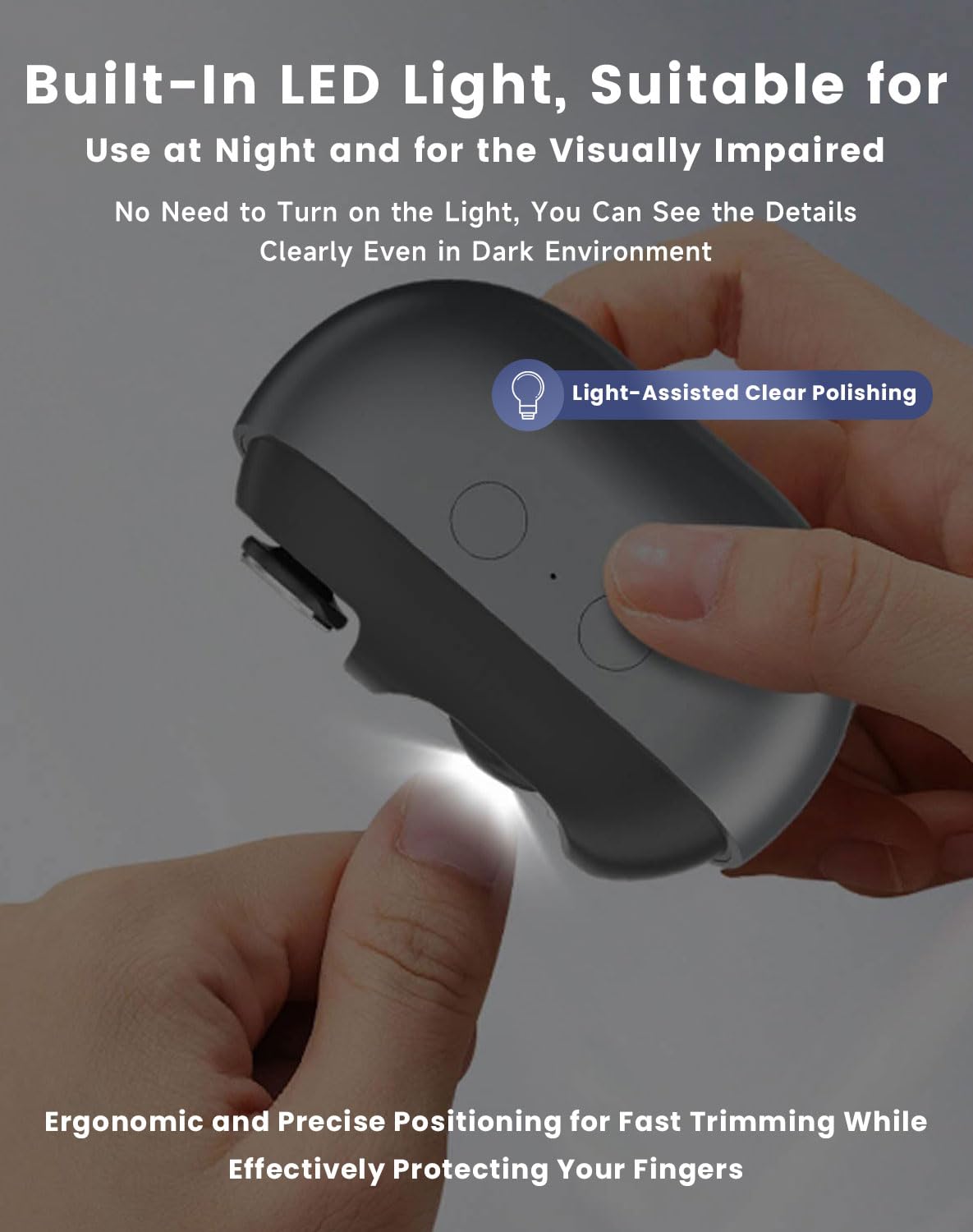 Soglude Nail-Polishing Function smooths and shapes nails after trimming