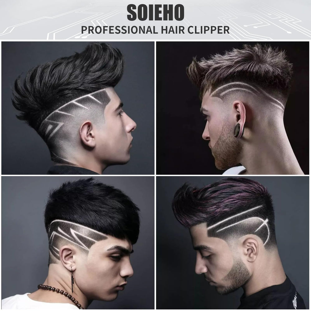 Soieho accessory kit with 8 guide combs for versatile fades.