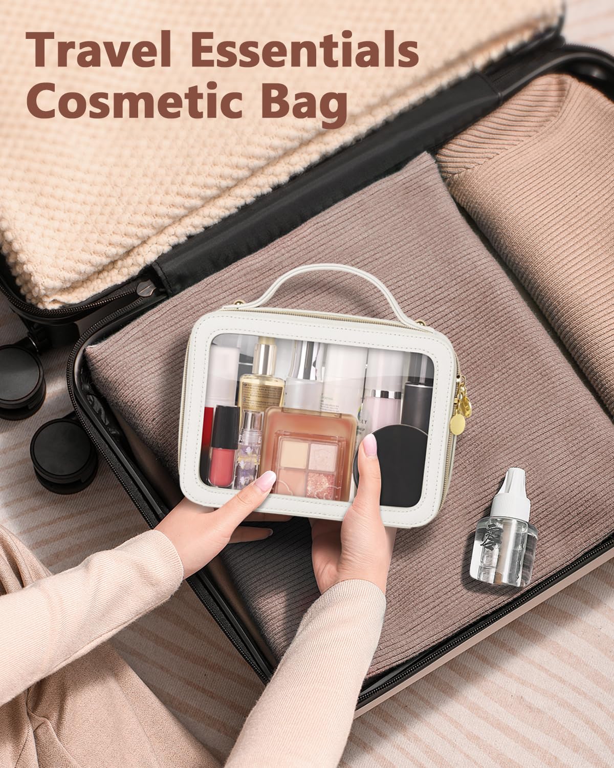 Soimeat makeup bag organization inside highlights multiple compartments for tidy packing.
