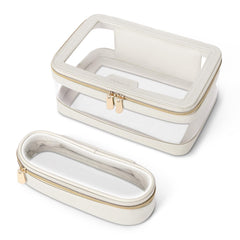 Soimeat Travel Clear Makeup Bag with transparent PVC for quick organization on the go.