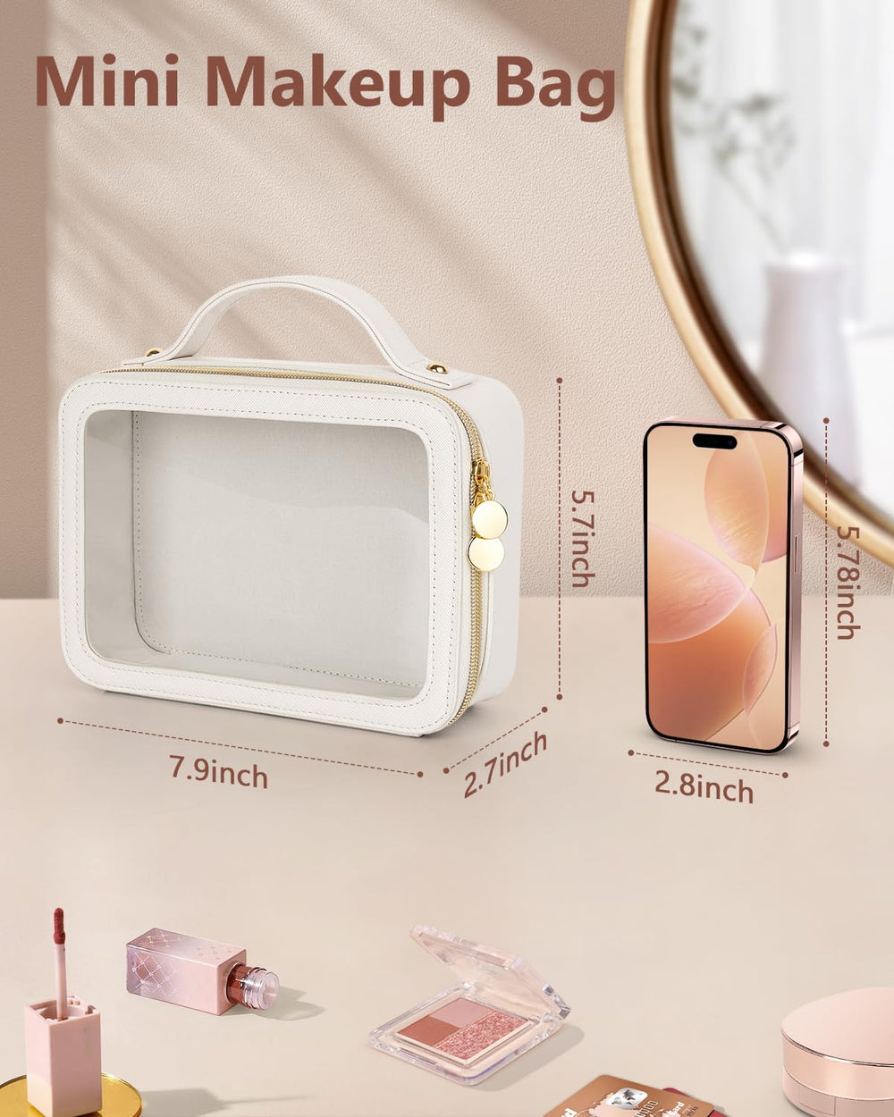 Soimeat travel cosmetic bag waterproof zipper shows durable protection on the go.