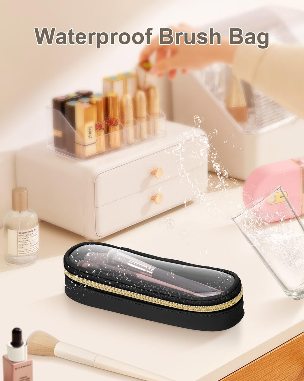 Soimeat TSA-approved makeup brush holder fits carry-on rules for smooth security checks.