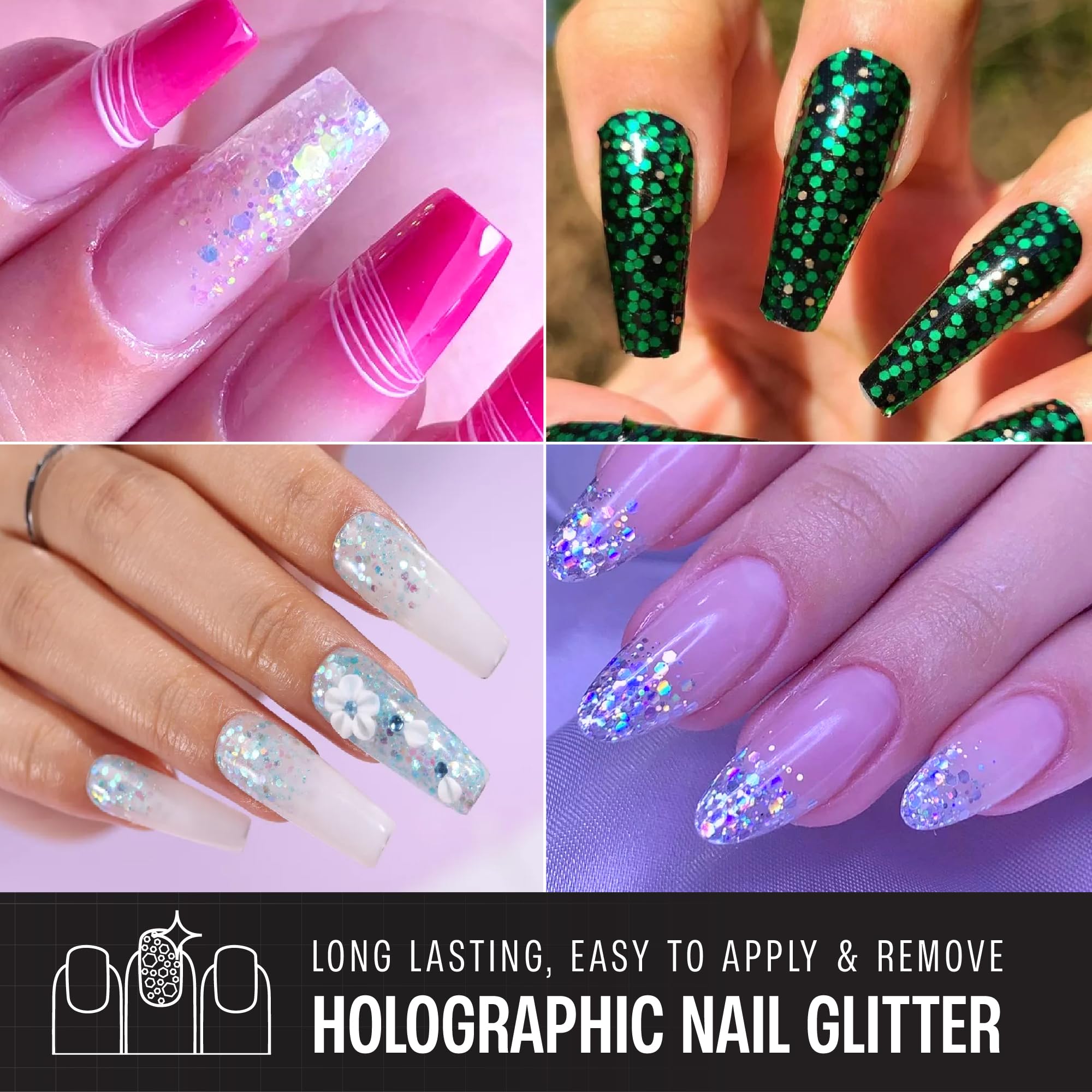 SoJourner Glitter nail art glitter example for dazzling manicures and accents.