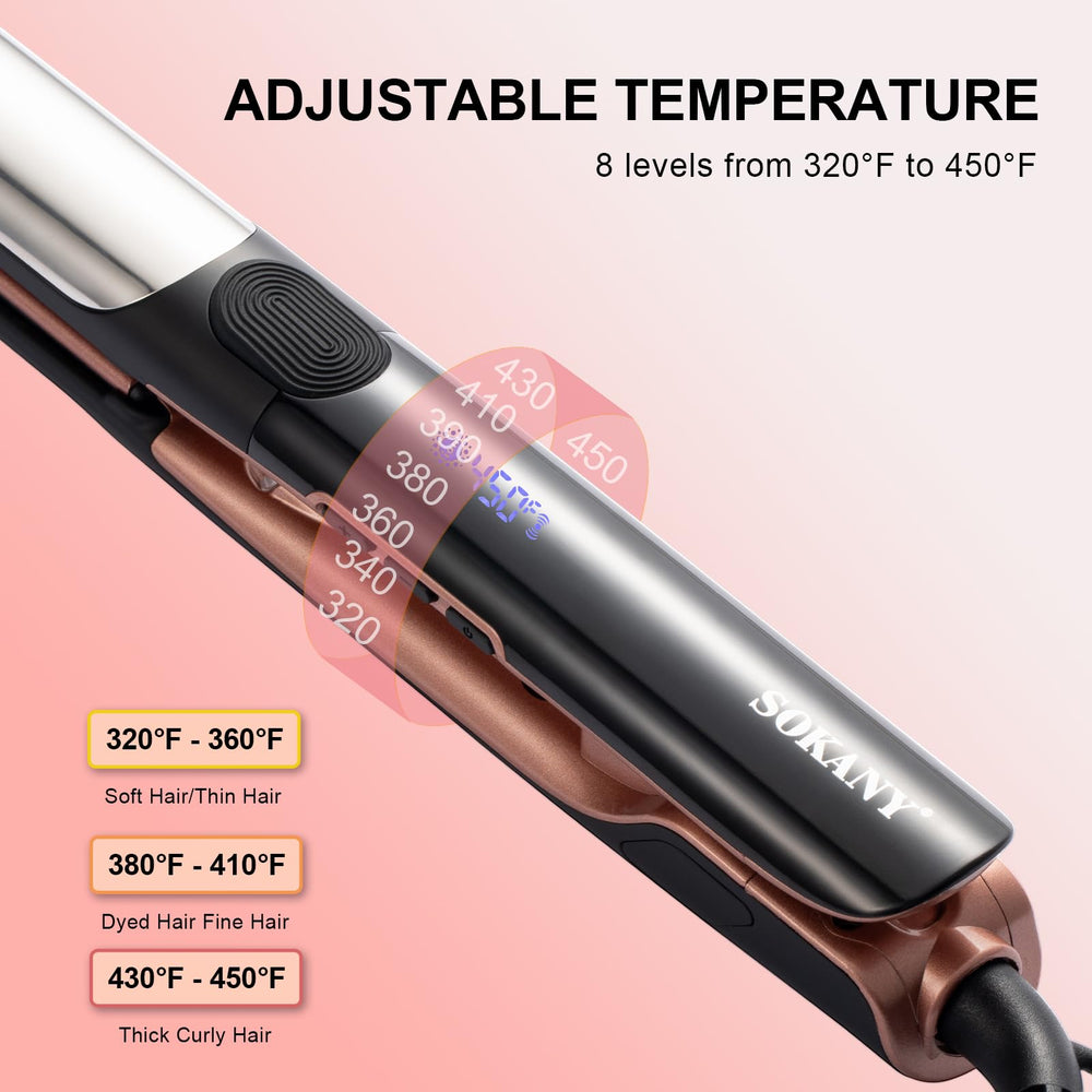 SOKANY PTC fast-heating element enables quick styling sessions.
