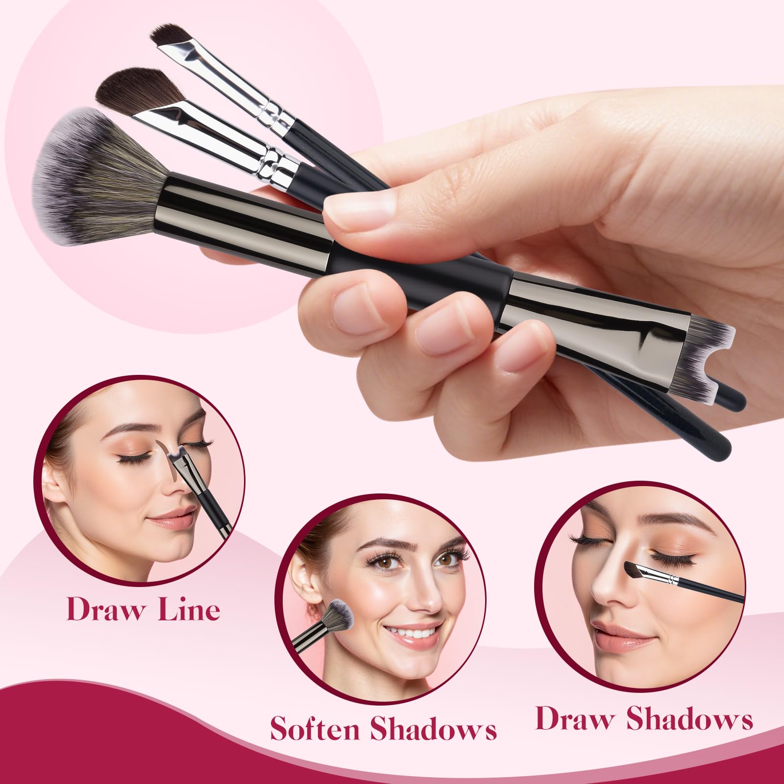 Sokfone Sculpting Dual-End Nose Brush—detail concealer around nose and spots
