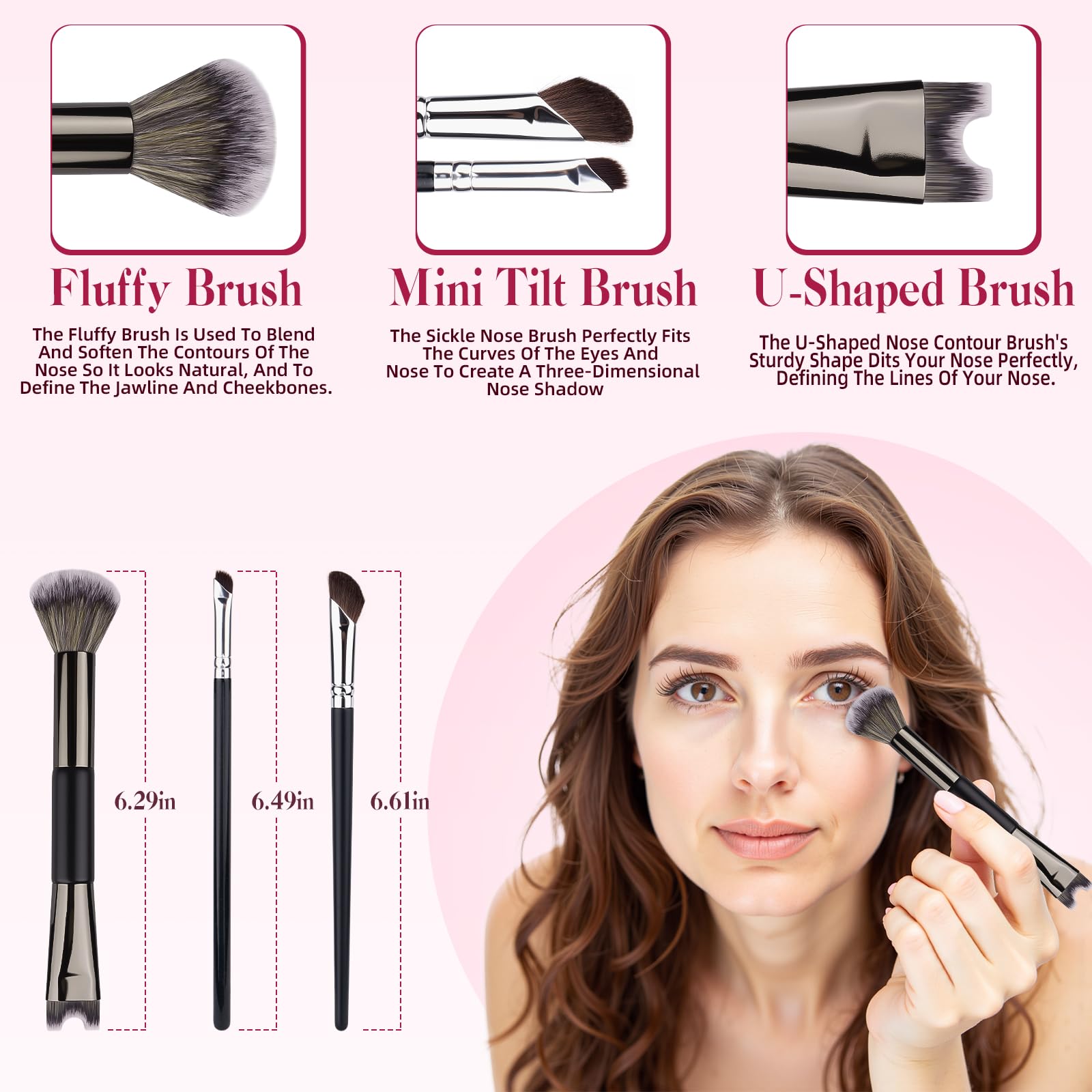 Sokfone Sculpting Dual-End Nose Brush—fluffy blending end for natural softness