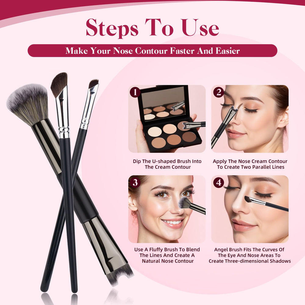 Sokfone Sculpting Dual-End Nose Brush—compact travel-ready with case