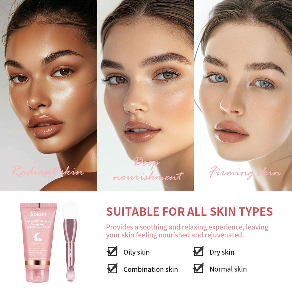 Sokgo Collagen Overnight Wrapping Mask suitable for all skin types, gentle and soothing.